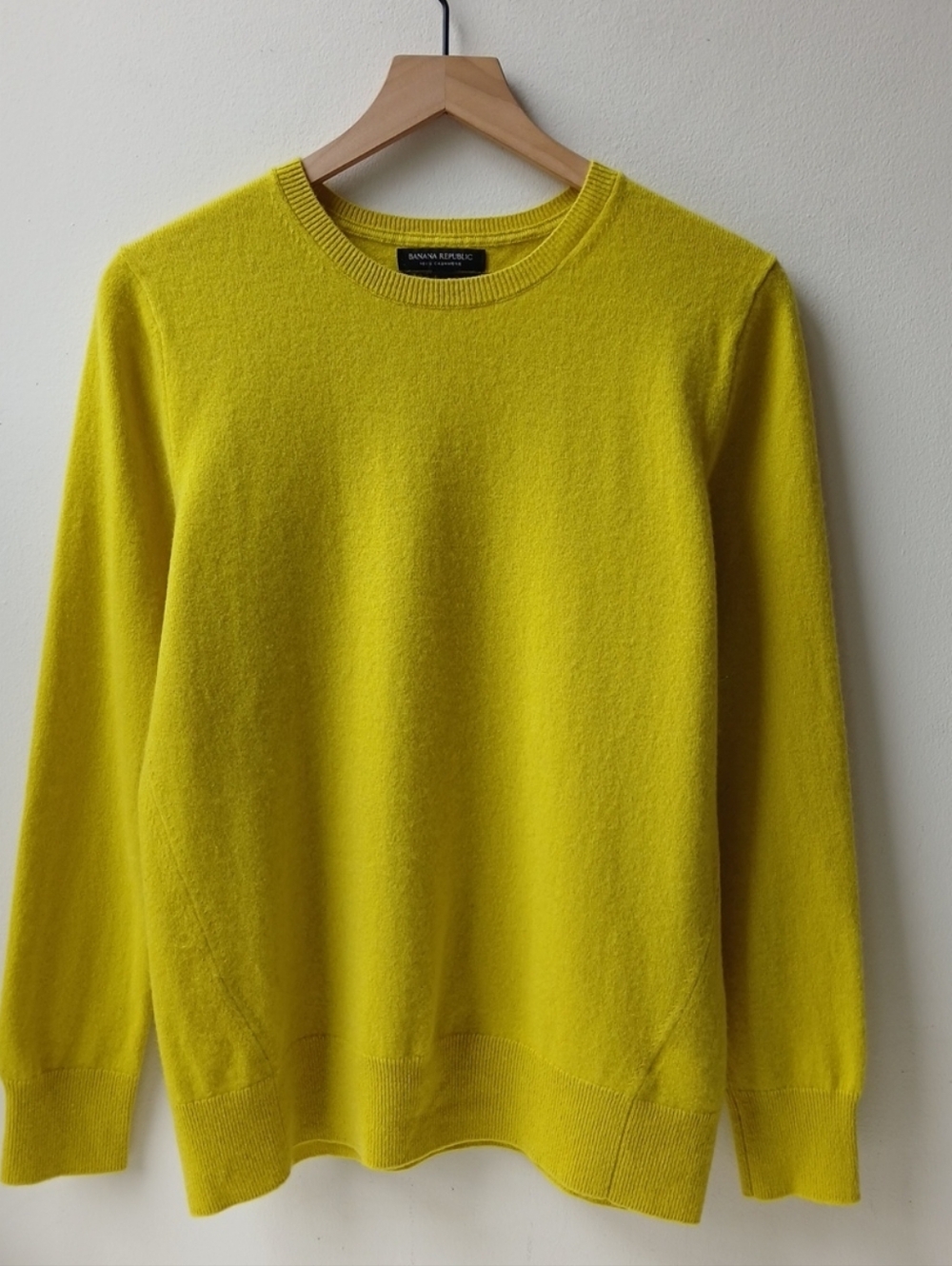 Banana Republic Cashmere Crewneck Sweater Citron Women's Large